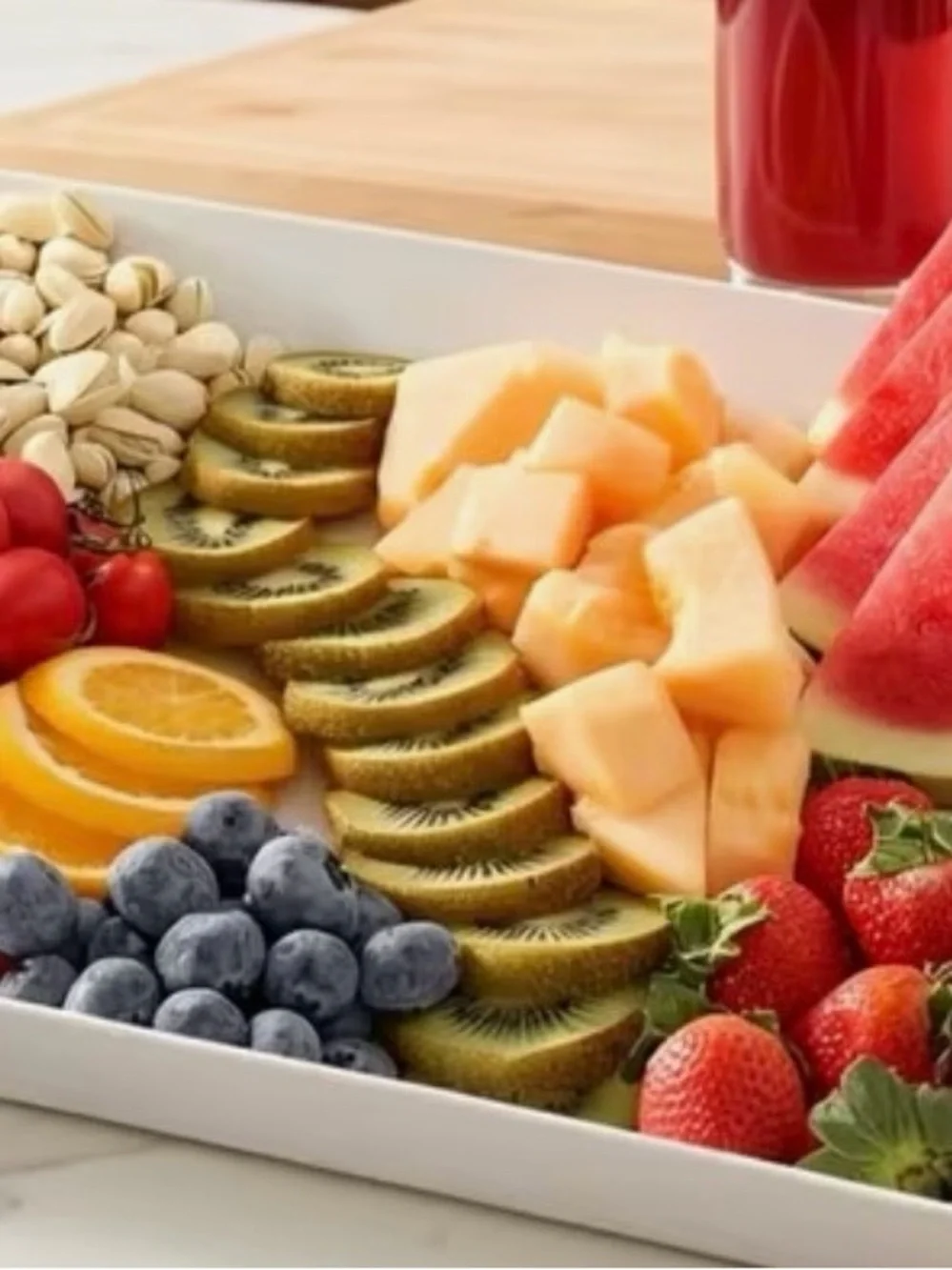 White Stackable Plastic Serving Trays - Set of 5